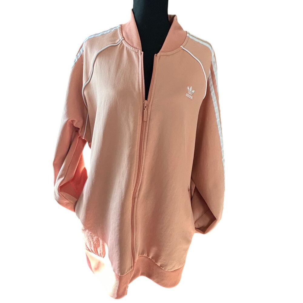 Adidas Originals Pink 3 Stripe Track Jacket Womens 3X Full Zip Trefoil